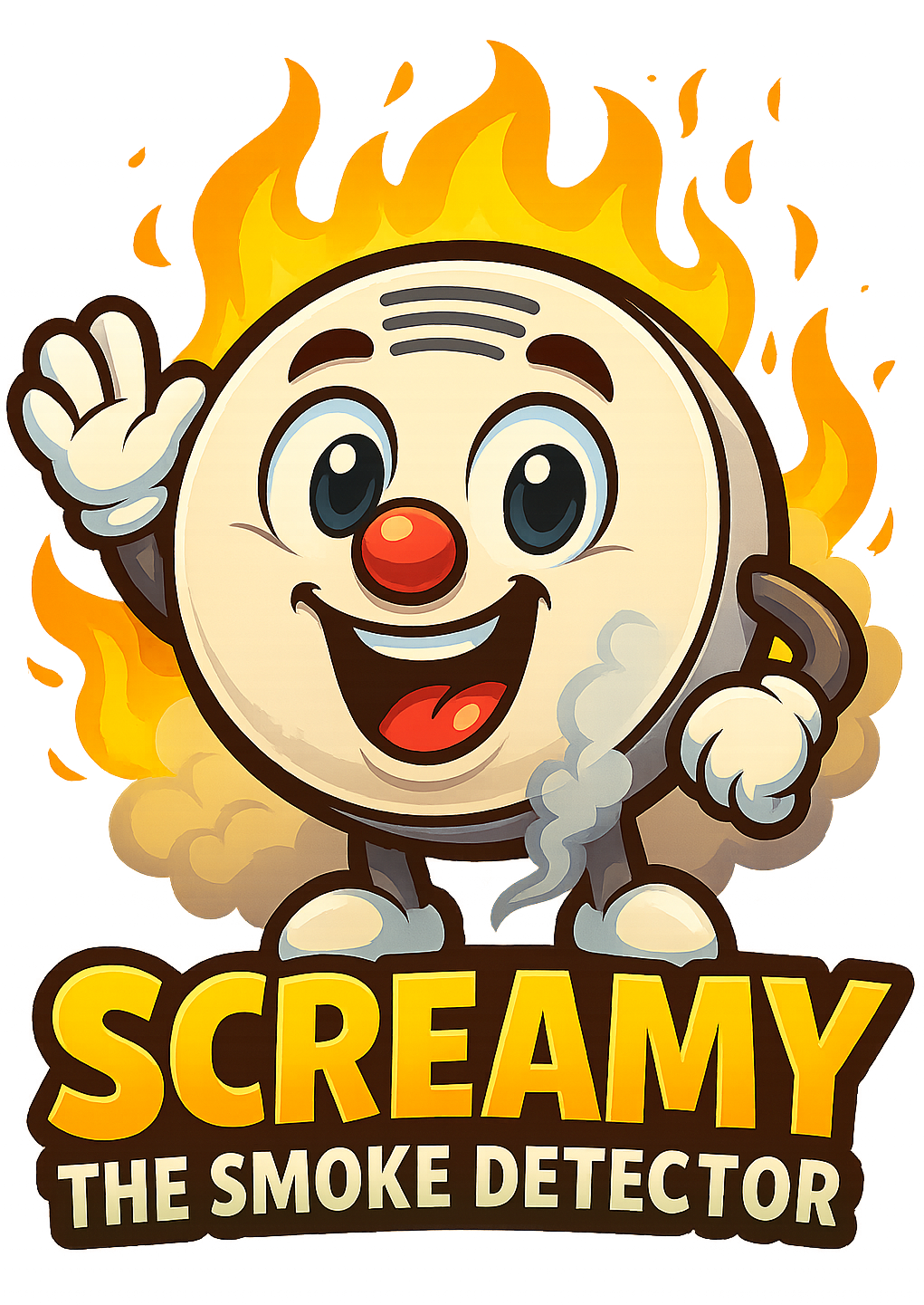 Screamy the Smoke Detector Logo